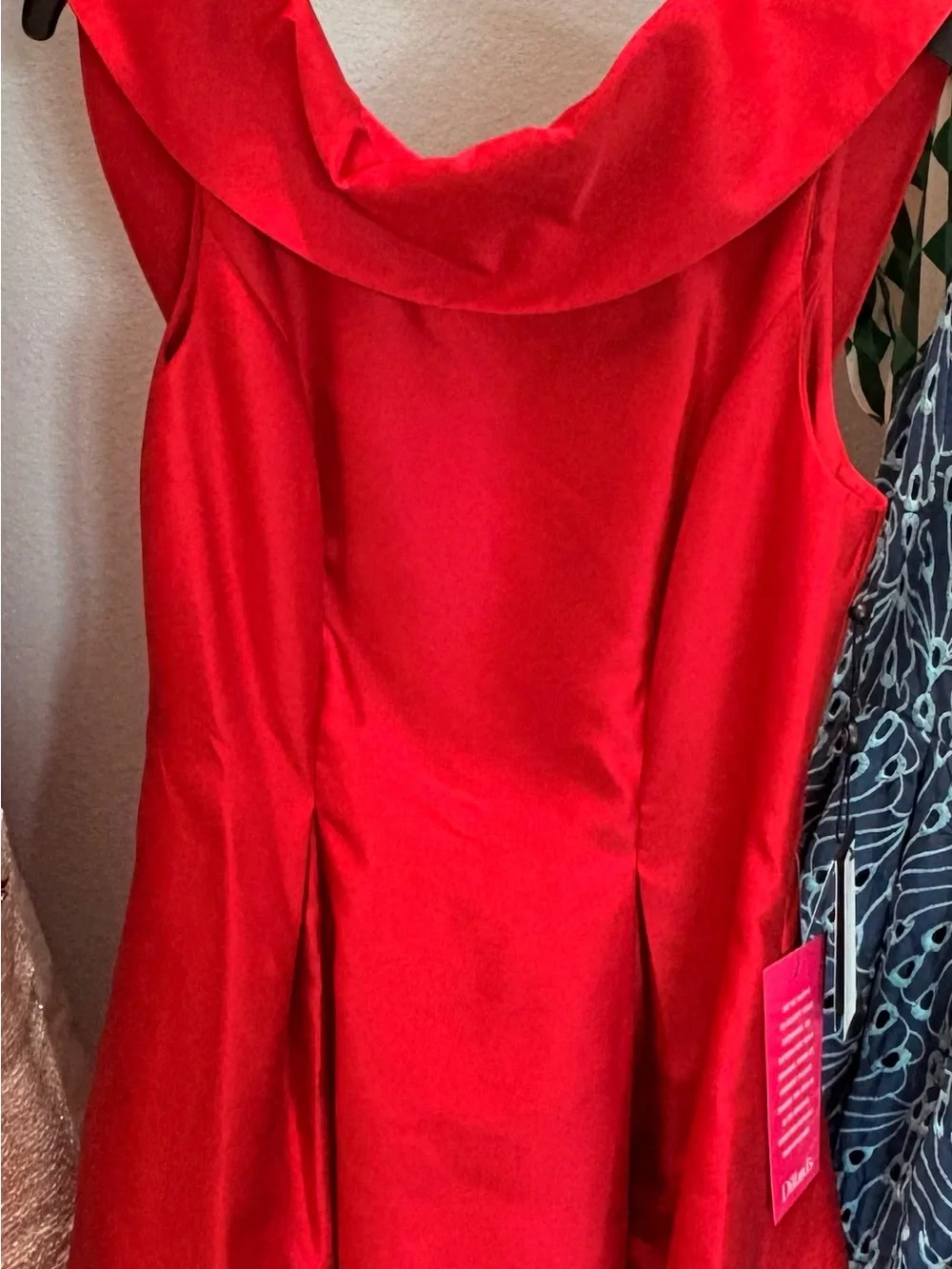 Adrianna Papell Red Fit-and-Flare Midi Dress - Picture 2 of 5